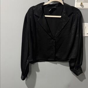 Zara Black Satin Blouse